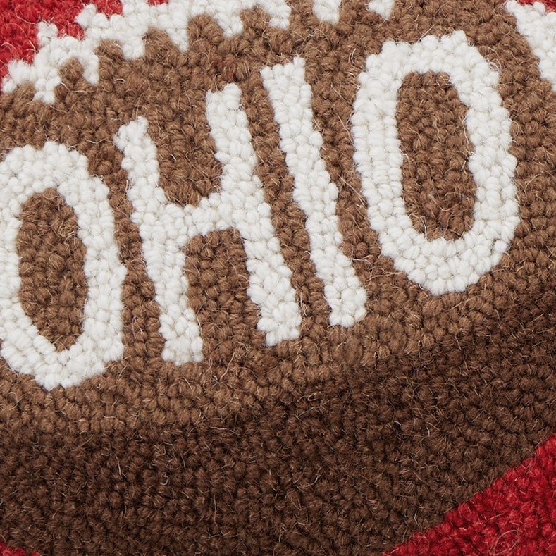 Ohio Hooked Wool Throw Pillow, close-up detail