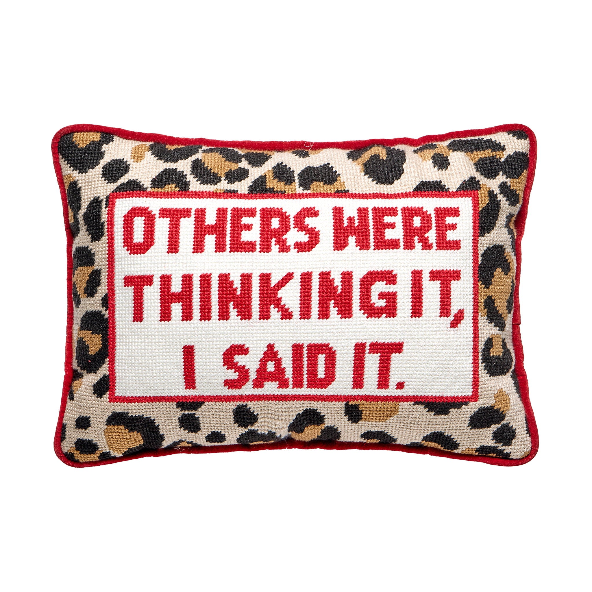 Others Were Thinking It Embroidered Needlepoint Throw Pillow, 10x14 inch, front view