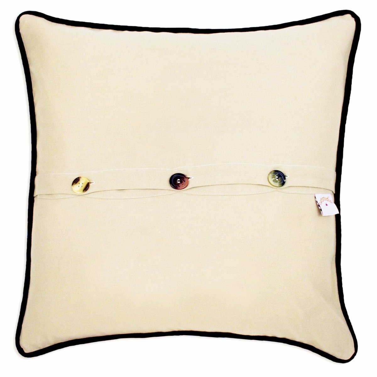 Ottawa Canada's Capital Travel Embroidered Throw Pillow - back view showing velvet backing and zipper
