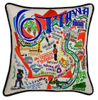 Ottawa Canada's Capital hand-embroidered throw pillow showcasing iconic landmarks