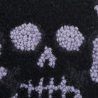 Pastel Skull Hooked Wool Halloween Throw Pillow, close-up detail