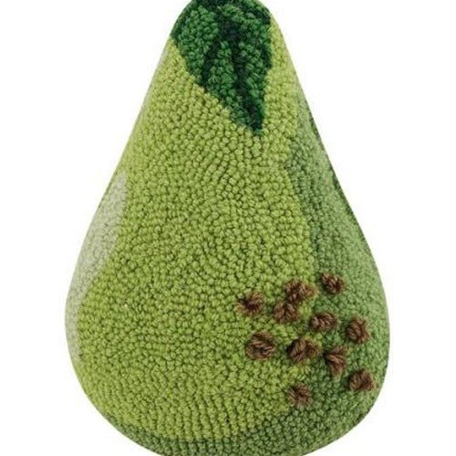 Pear Shaped Hooked Wool Throw Pillow, close-up detail
