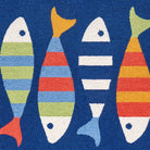 Picket Fish Hooked Wool Rug, close-up detail