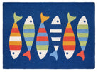 Picket Fish Hooked Wool Rug, 34x47 inch, front view
