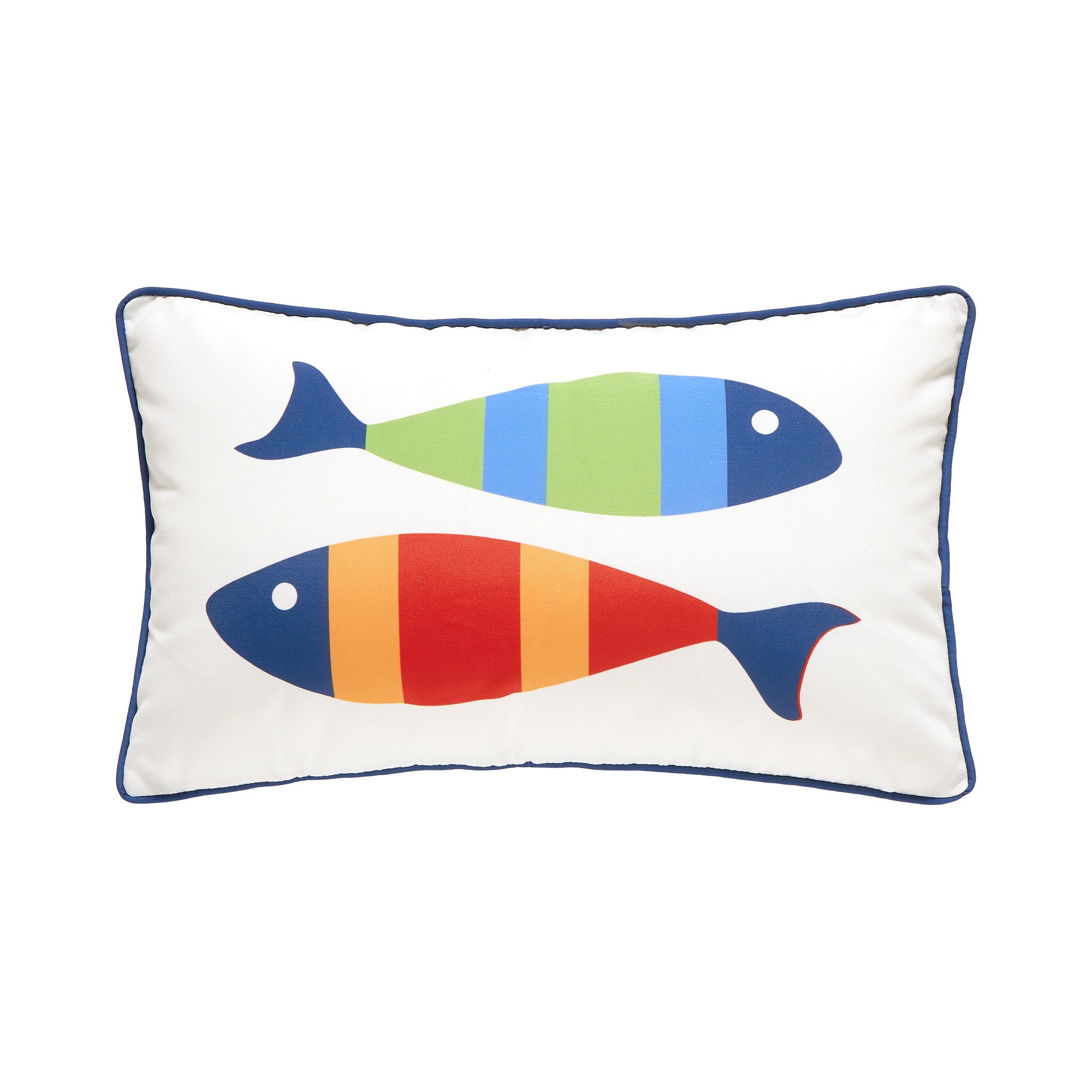 Picket Fish Oblong Printed Throw Pillow, 12x20 inch, front view