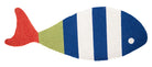 Picket Fish Shaped Hooked Wool Rug, 20x50 inch, front view