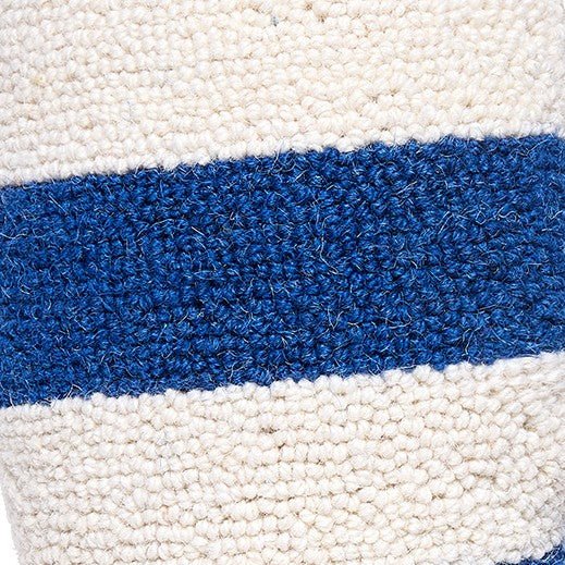 Picket Fish Shaped Hooked Wool Throw Pillow, close-up detail