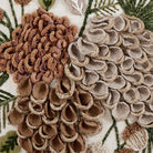 Pine Cluster Embroidered Christmas Throw Pillow, close-up detail