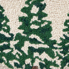 Pine Trees Trio Hooked Wool Christmas Throw Pillow, close-up detail