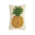 Pineapple Hooked Wool Throw Pillow, 8x12 inch, front view