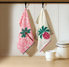 Pineapple Kitchen Towel shown alongside other designs in the same collection, 18x25 inch