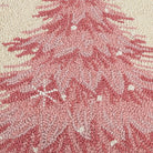 Pink Christmas Tree Hooked Wool Throw Pillow, close-up detail