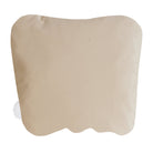 Reverse side of the Pink Hat Santa Shaped Hooked Wool Christmas Throw Pillow, 14x16 inch