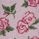 Closeup of Pink Rose Hooked Wool Christmas Stocking showing stitch texture and craftsmanship detail