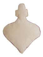 Reverse side of the Pink Shaped Hooked Wool Christmas Throw Pillow, 14x18 inch