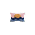 Pink Sky Coastal Sunset Hooked Wool Throw Pillow, 8x12 inch, front view
