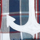 Plaid Anchor Embroidered Throw Pillow, close-up detail