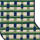 Plaid Blue Embroidered Needlepoint Christmas Stocking, close-up detail