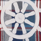 Plaid Wheel Embroidered Throw Pillow, close-up detail