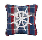 Plaid Wheel Embroidered Throw Pillow, 10x10 inch, front view