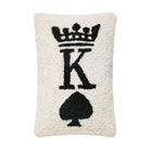 Poker King Hooked Wool Throw Pillow, 8x12 inch, front view