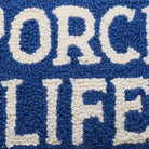 Porch Life Hooked Wool Throw Pillow, close-up detail
