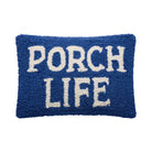 Porch Life Hooked Wool Throw Pillow, 8x12 inch, front view
