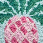 Preppy Pineapple Hooked Wool Throw Pillow, close-up detail