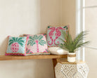 Preppy Seahorse Hooked Wool Throw Pillow shown alongside other designs in the same collection, 16x16 inch