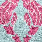 Preppy Seahorse Hooked Wool Throw Pillow, close-up detail