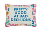 Pretty Good Embroidered Needlepoint Throw Pillow, 10x14 inch, front view