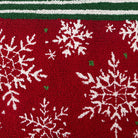 Closeup of Pretty Present Hooked Wool Christmas Rug showing stitch texture and craftsmanship detail