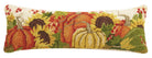Pumpkins Cream Hooked Wool Throw Pillow, 8x24 inch, front view