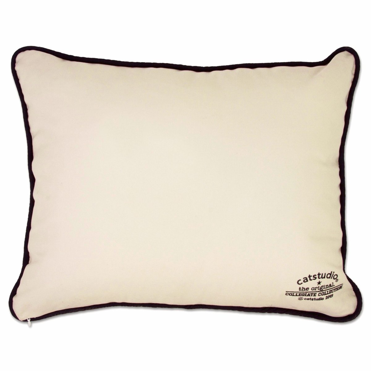 Purdue University Boilermakers Embroidered College Pillow - back view showing velvet backing and zipper