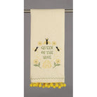 Queen of the Hive Embroidered Kitchen Towel, 15x22 inch, front view