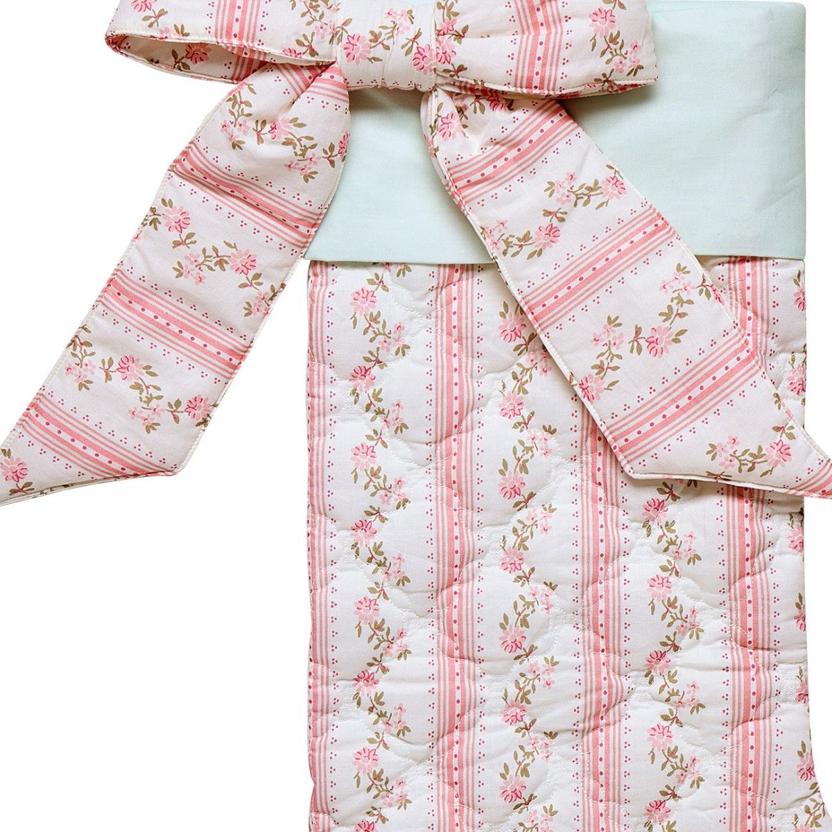 Quilted Cami Bow Christmas Stocking, close-up detail