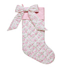 Quilted Marcella Bow Christmas Stocking, 15x25 inch, front view