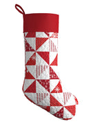 Quilted Triangles Christmas Stocking, 12x20 inch, front view