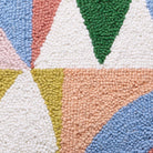 Rainbow Collage Hooked Wool Throw Pillow, close-up detail