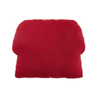 Reverse side of the Red House Applique with Poms Embroidered Christmas Throw Pillow, 12x16 inch