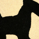 Red Scottish Terrier Wool Hooked pillow fabric closeup showing hand-embroidered needlepoint wool texture and color detail