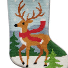 Reindeer Mini Embroidered Needlepoint Christmas Stocking, close-up detail