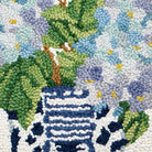 Rhapsody in Blue I Hooked Wool Throw Pillow, close-up detail