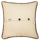 Rocky Mountain Alpine Glory National Park Embroidered Pillow - back view showing velvet backing and zipper