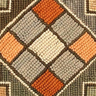 Rustic Hand Windy Hill Lodge Wool Hooked pillow fabric closeup showing hand-embroidered needlepoint wool texture and color detail