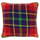 Classic Van Campen Red needlepoint throw pillow with rustic lodge-style design