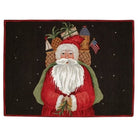 Santa Claus Gifts needlepoint accent rug with festive holiday seasonal design