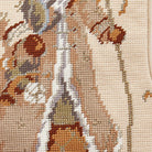Closeup of Santa with Gift Embroidered Needlepoint Christmas Stocking showing stitch texture and craftsmanship detail