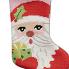 Santa with Present Mini Embroidered Needlepoint Christmas Stocking, close-up detail