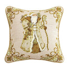 Santa Wool Needlepoint Christmas Throw Pillow, 12x12 inch, front view